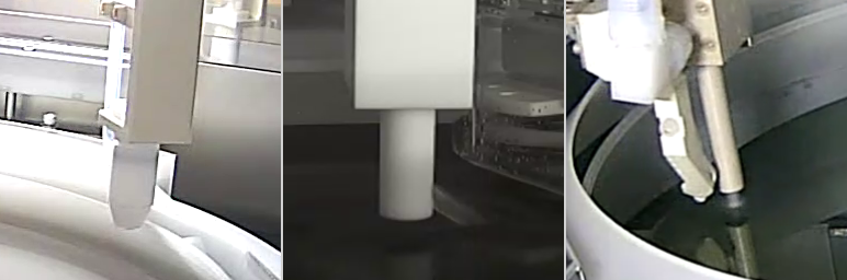 Examples of different chemical-dispensing nozzle designs